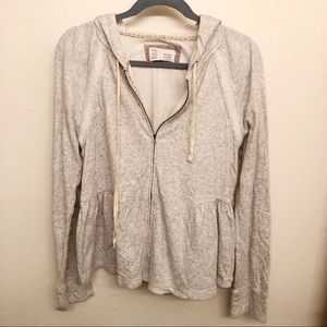 💎Anthro Saturday Sunday Zip Up Peplum Hoodie